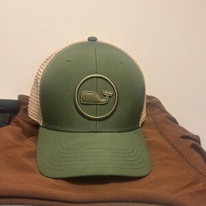 Vineyard Vines Tan and Yellow Trucker Hat